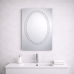 مرآة LED مقاس 70×50 سم – بنمط مصمم