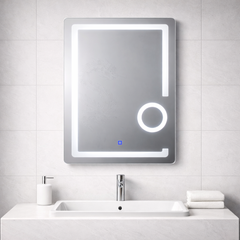مرآة LED مقاس 70×50 سم – بنمط تصميمي