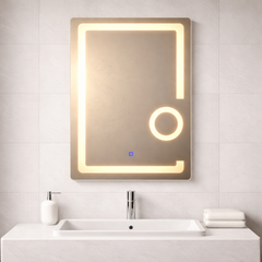 مرآة LED مقاس 70×50 سم – بنمط تصميمي