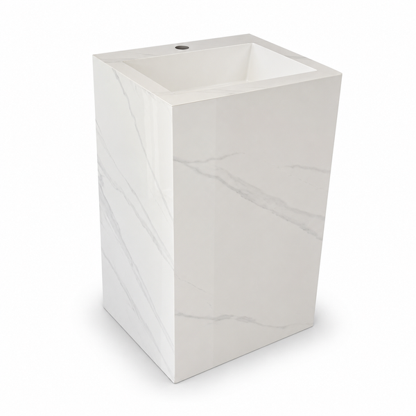 White Marble Freestanding Basin 80x45x50cm