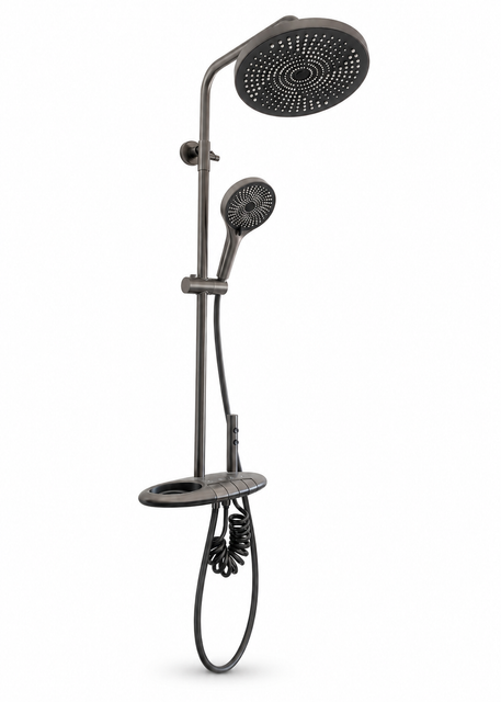 Gunmetal Electric Rain Shower Set