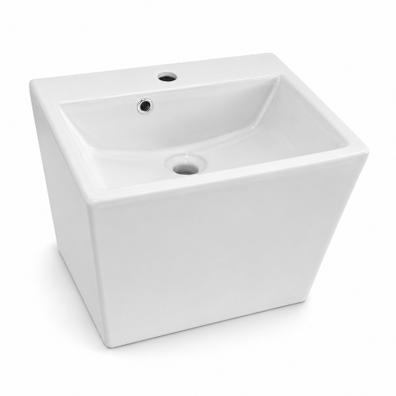 Flora White Rectangular Wall-Hung Basin 40x50cm