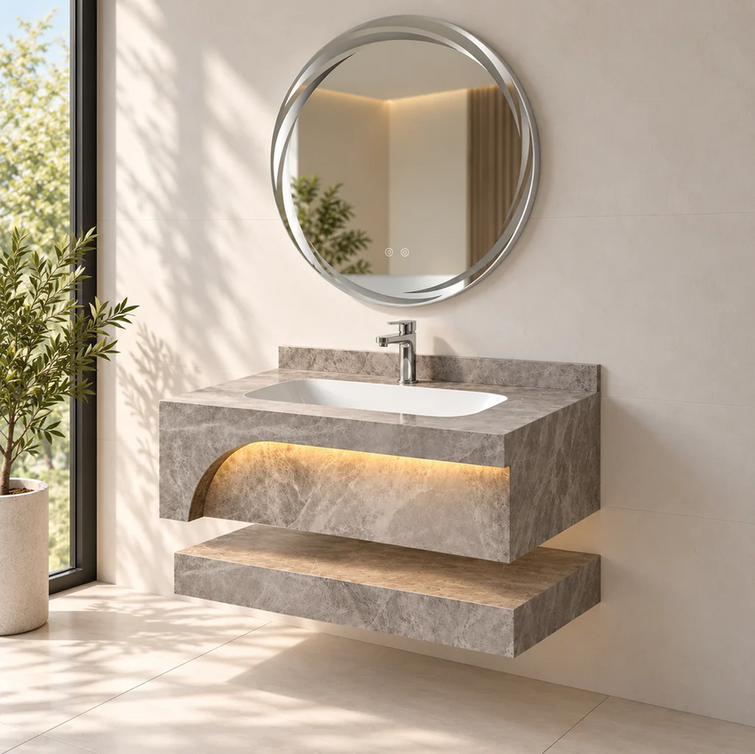 Flora F602-S38 Marble Vanity with LED Mirror 60cm