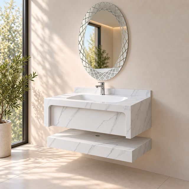Flora F805-S51 Marble Vanity with LED Mirror 80cm
