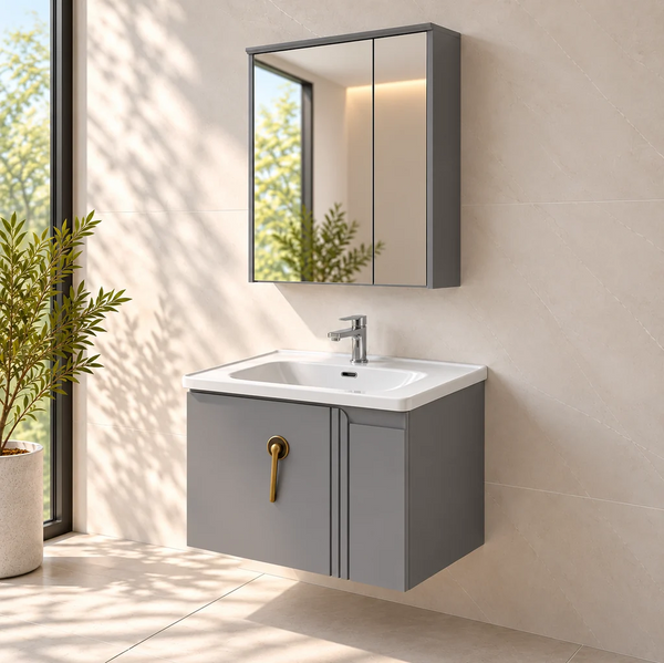 Flora F634C-G Vanity with Mirror Cabinet 60cm
